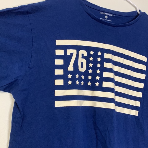 Cedarwood state 1776 USA (76) navy blue XL Tshirt - Picture 2 of 5